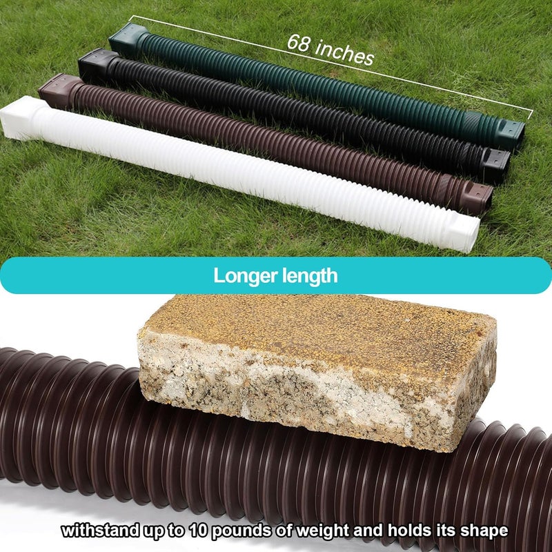 plusgutter Brown 1-Pack Rain Gutter Downspout Extensions Flexible, Drain Downspout Extender,Down Spout Drain Extender, Gutter Connector Rainwater Drainage,Extendable from 21 to 68 Inches - Image 3